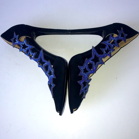 Fabi Italian black suede peep toe heels, size 37.5/6.5, unworn - Picture 3 of 15